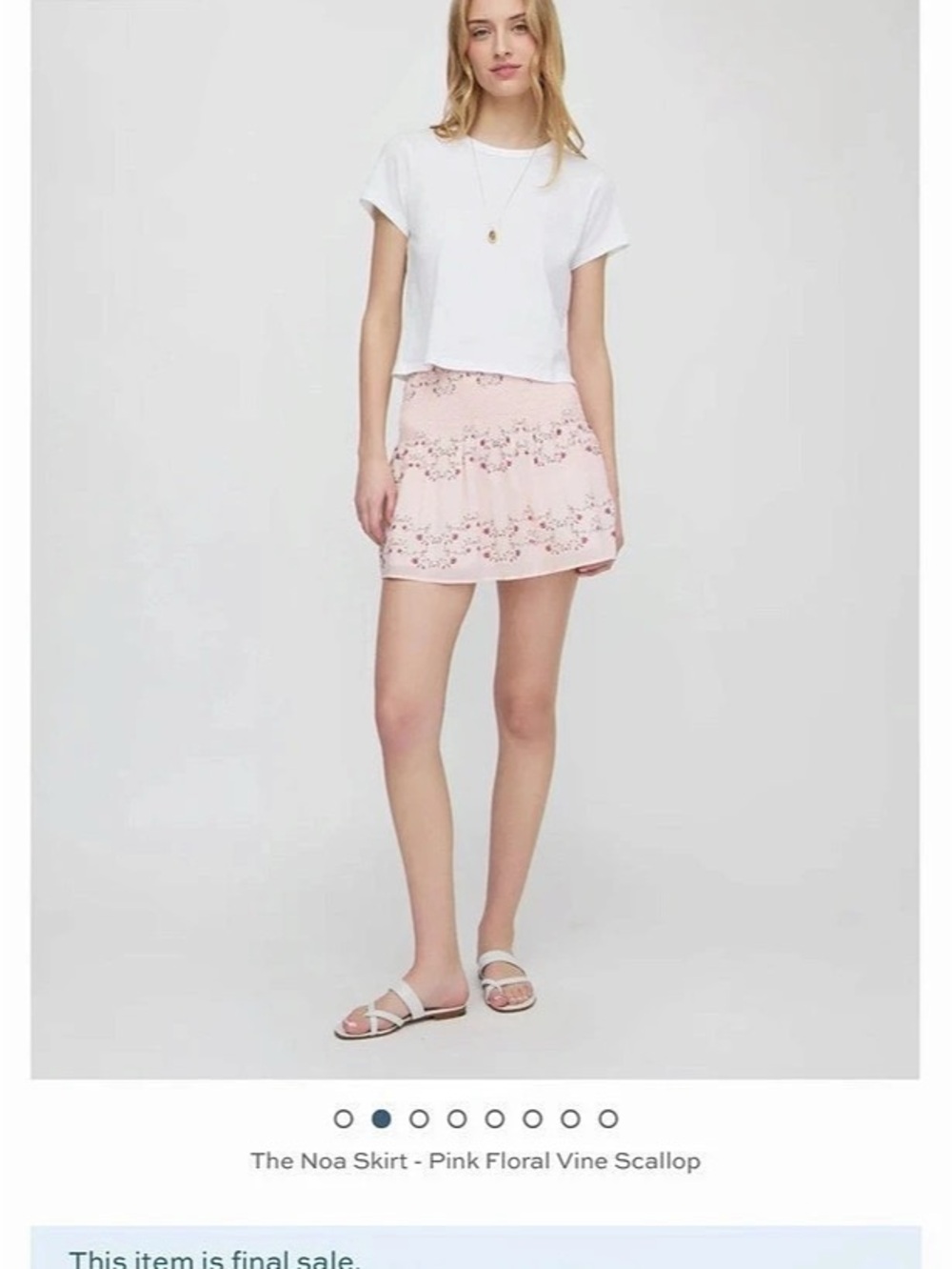 Hill House Home The Noa Skirt Floral Mini Skirt Pink & White NWT S